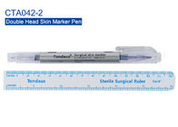 Pena de marcador cirúrgica principal dobro da pele com régua 14,5 comprimentos do cm